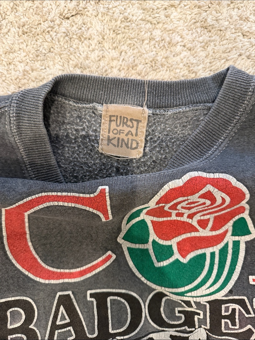 Wisconsin Badgers Rose Bowl Champions Tie-Dye Crewneck Sweatshirt. Women’s. M. - Picture 2 of 3